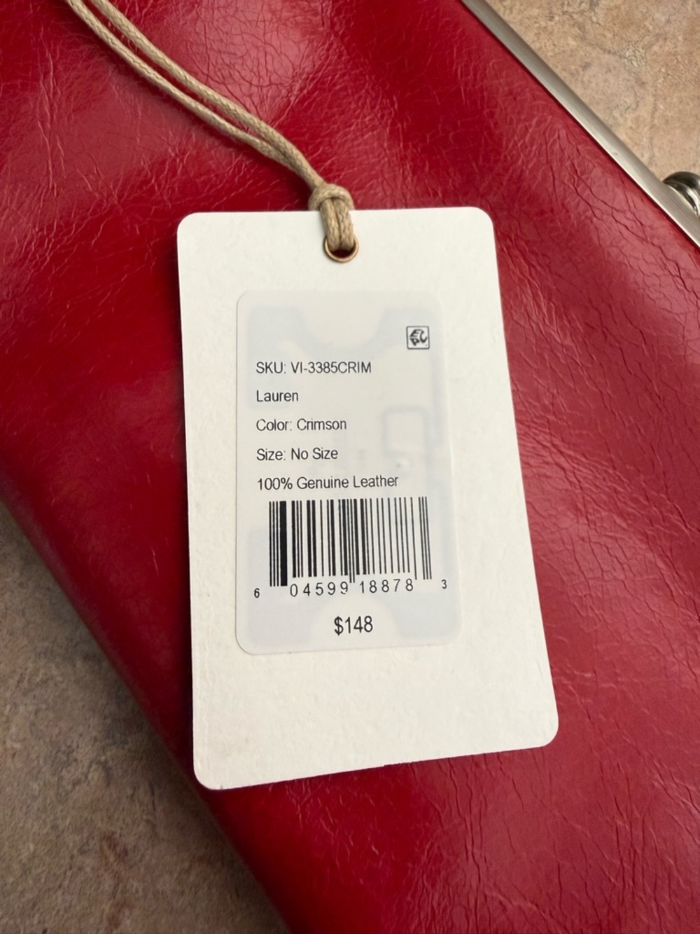 HOBO Lauren Red Leather Kiss-Frame Clutch - Picture 10 of 10